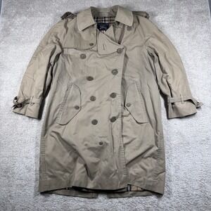 Vintage Beige/Tan Burberrys Trench Coat Belted Double Breasted Luxury Designer